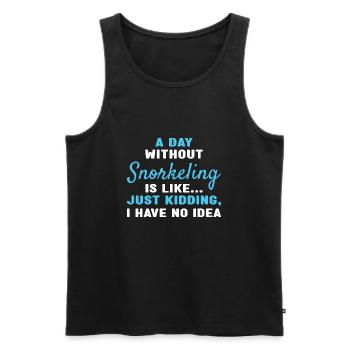Snorkeler Une journée sans snorkeling - Débardeur bio Premium Homme - noir - Devant - Michal (187cm)