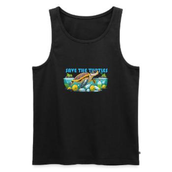 Save The Turtles - Men's Premium Organic Tank Top - black - Front - AI Model Male 178 light (178cm)