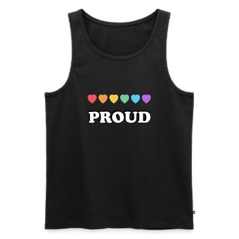 Stolze Regenbogenherzen - Männer Premium Bio Tank Top - Schwarz - Vorne - AI Model Male 178 light (178cm)