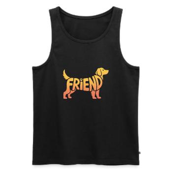 Friend Dog - Cool Pet Logo - Men's Premium Organic Tank Top - black - Front - Michal (187cm)
