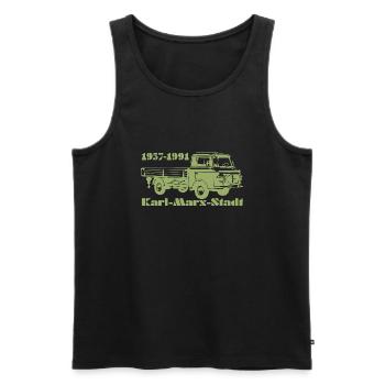 Barkas Pritsche - Männer Premium Bio Tank Top - Schwarz - Vorne - AI Model Male 178 light (178cm)