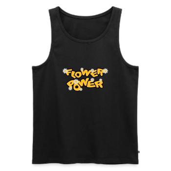 flower_power - Débardeur bio Premium Homme - noir - Devant - Michal (187cm)
