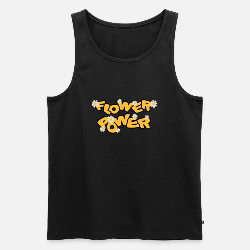 flower_power - Männer Premium Bio Tank Top - Schwarz