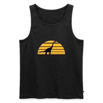 sun evening sunrise diplodocus long-neck big huge - Men's Premium Organic Tank Top - black - Front - AI Model Male 178 light (178cm)