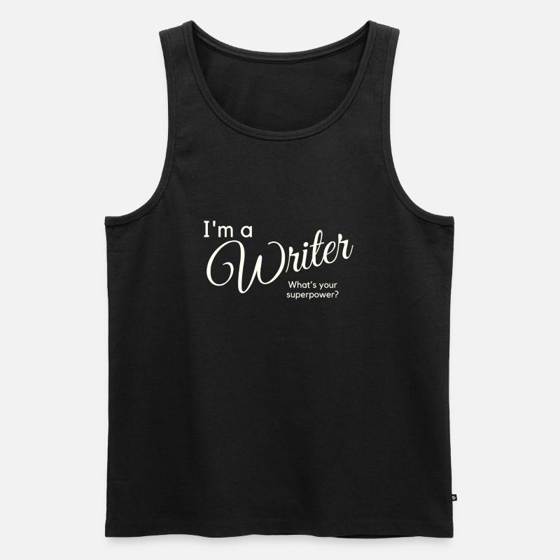 I m a writer - Männer Premium Bio Tank Top - Schwarz