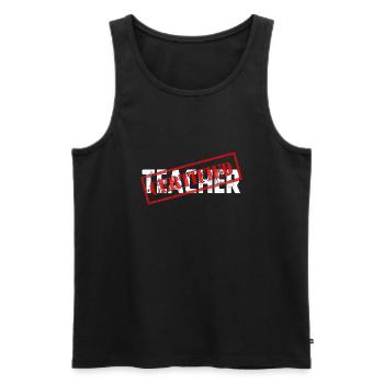 Teacher - Débardeur bio Premium Homme - noir - Devant - Michal (187cm)