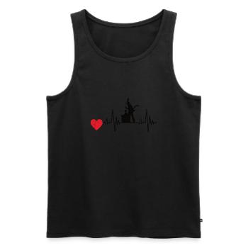 Schornsteinfeger EKG Essenkehrer Puls Kaminkehrer - Männer Premium Bio Tank Top - Schwarz - Vorne - Michal (187cm)