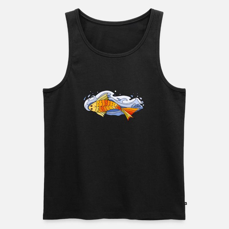 Fisch - Männer Premium Bio Tank Top - Schwarz