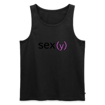 sex(y) - Männer Premium Bio Tank Top - Schwarz - Vorne - AI Model Male 178 light (178cm)