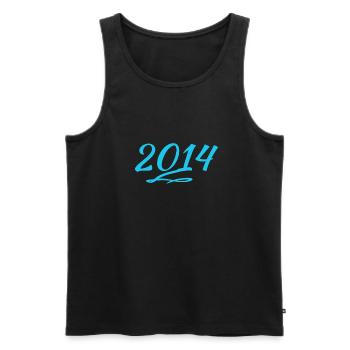 2014 - Men's Premium Organic Tank Top - black - Front - AI Model Male 178 light (178cm)
