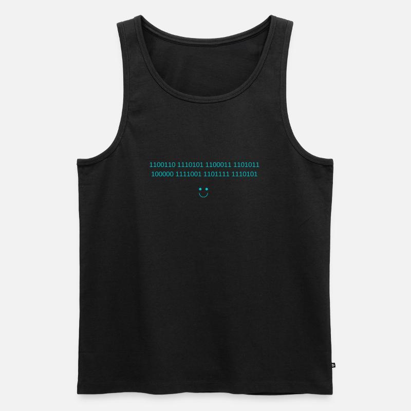 Geheimcode blau - Männer Premium Bio Tank Top - Schwarz