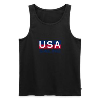 USA Sailing - National Colors - United States - Men's Premium Organic Tank Top - black - Front - Michal (187cm)