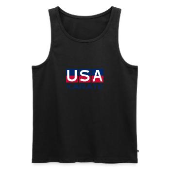 USA Karate - National Colors - United States - Men's Premium Organic Tank Top - black - Front - Michal (187cm)