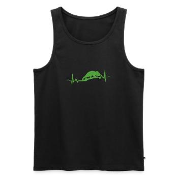 Chamäleon Herzschlag Geschenk Haustiere - Männer Premium Bio Tank Top - Schwarz - Vorne - AI Model Male 178 light (178cm)
