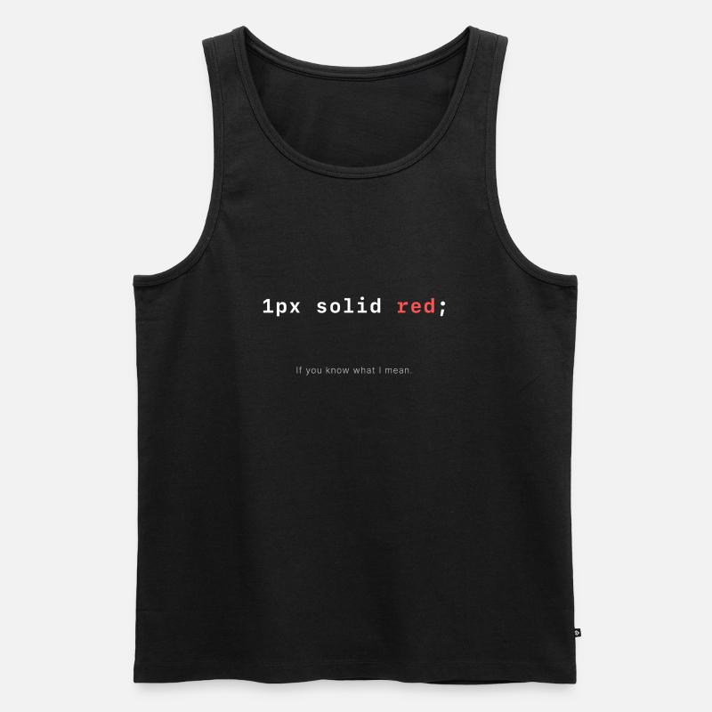 1px durchgehend roter CSS-Witz - Männer Premium Bio Tank Top - Schwarz