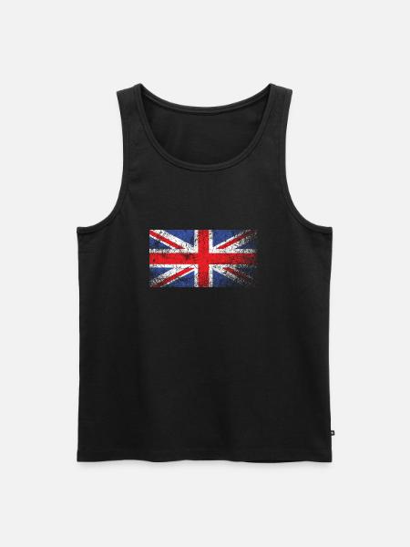 Vintage British Flag, Grunge Union Jack - Men's Premium Organic Tank Top - black