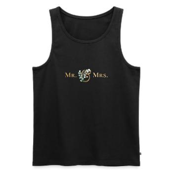 Mr. & Mrs. Eukalyptus personalisierbar - Männer Premium Bio Tank Top - Schwarz - Vorne - AI Model Male 178 light (178cm)