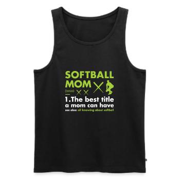 Sport Maman Définition Softball - Débardeur bio Premium Homme - noir - Devant - AI Model Male 178 light (178cm)