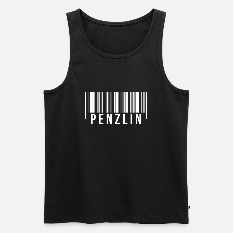 Penzlin Strichcode - Männer Premium Bio Tank Top - Schwarz