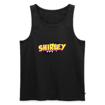 Shirley Custom Name Comic Book Style Pop Art, - Men's Premium Organic Tank Top - black - Front - Michal (187cm)
