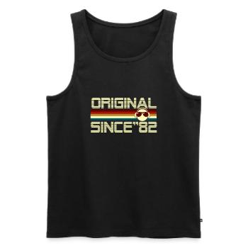 Since 82 - Men's Premium Organic Tank Top - black - Front - Michal (187cm)