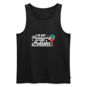 Balloon Autistic Autism thing puzzle piece - Men's Premium Organic Tank Top - black - Front - Michal (187cm)