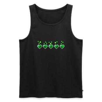 Coeur poison vert rétro jeuvidéo pixel - Débardeur bio Premium Homme - noir - Devant - AI Model Male 178 light (178cm)