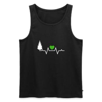 Natur Baum Herzschlag Wald Holz - Männer Premium Bio Tank Top - Schwarz - Vorne - Michal (187cm)