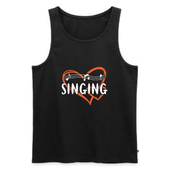 Singer Heart Singing - Men's Premium Organic Tank Top - black - Front - AI Model Male 178 light (178cm)