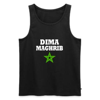 Dima maghrib - Débardeur bio Premium Homme - noir - Devant - AI Model Male 178 light (178cm)