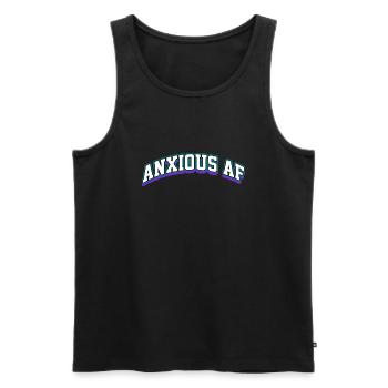 anxieux af Design pour un amateur de podcasts - Débardeur bio Premium Homme - noir - Devant - Michal (187cm)