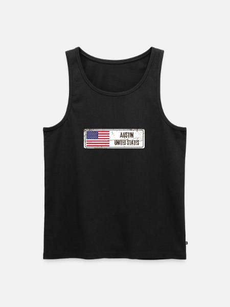 Austin Drapeau des États-Unis - Débardeur bio Premium Homme - noir