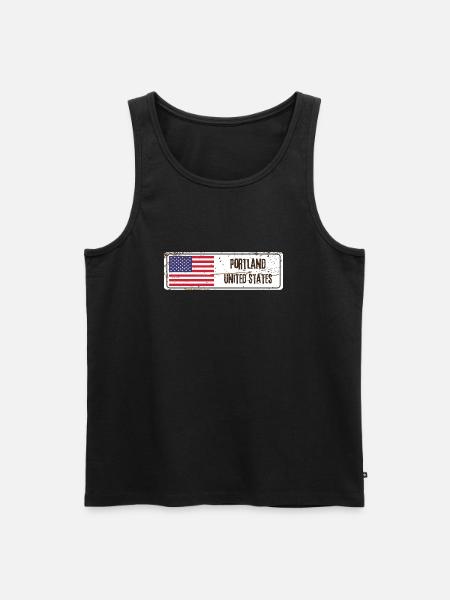 Portland Drapeau des États-Unis - Débardeur bio Premium Homme - noir