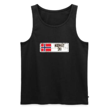 Ski Norvège - Débardeur bio Premium Homme - noir - Devant - AI Model Male 178 light (178cm)