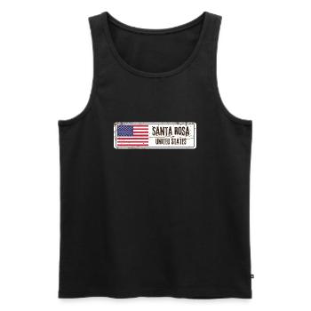 Santa Rosa Flag - Men's Premium Organic Tank Top - black - Front - AI Model Male 178 light (178cm)