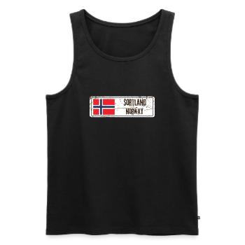 Sortland Norwegen - Männer Premium Bio Tank Top - Schwarz - Vorne - Michal (187cm)