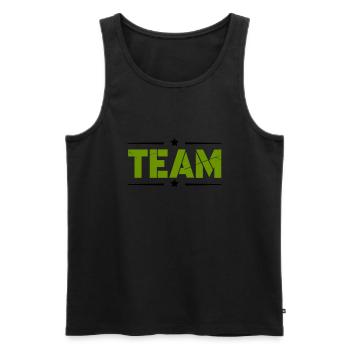 Team - Männer Premium Bio Tank Top - Schwarz - Vorne - Michal (187cm)