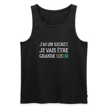 I have a secret, I'm going to be a big sister - Men's Premium Organic Tank Top - black - Front - AI Model Male 178 light (178cm)