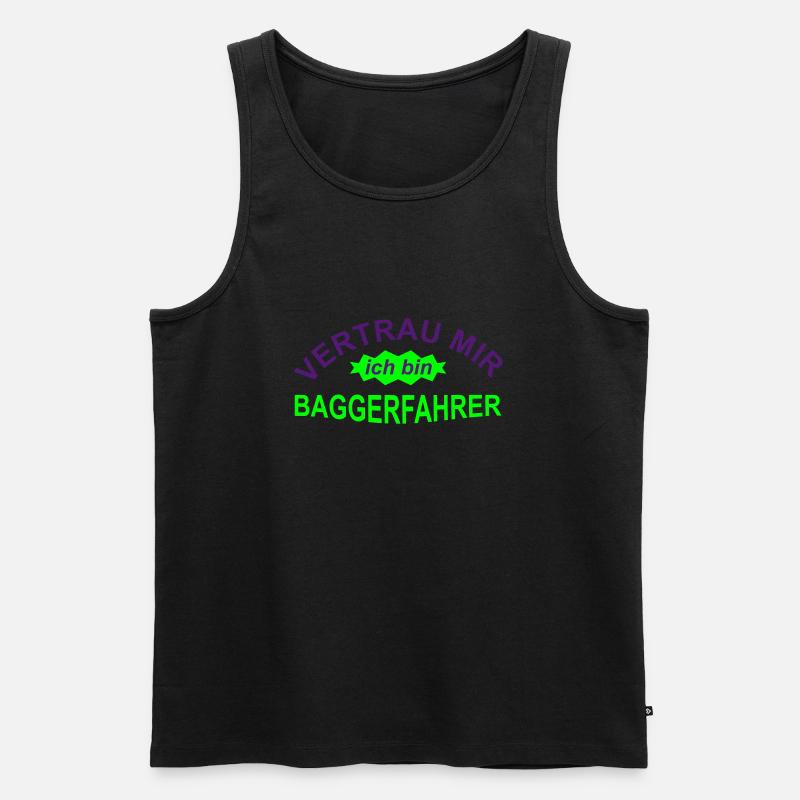 baggerfahrer - Männer Premium Bio Tank Top - Schwarz