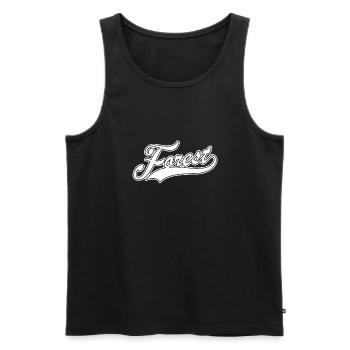 FOREST white.png - Men's Premium Organic Tank Top - black - Front - Michal (187cm)