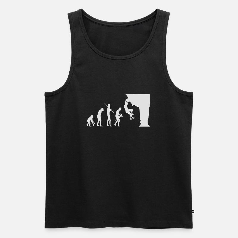 Climbing Evolution - Männer Premium Bio Tank Top - Schwarz