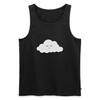 Schlaf Wolke mit Wimpern - Männer Premium Bio Tank Top - Schwarz - Vorne - Michal (187cm)