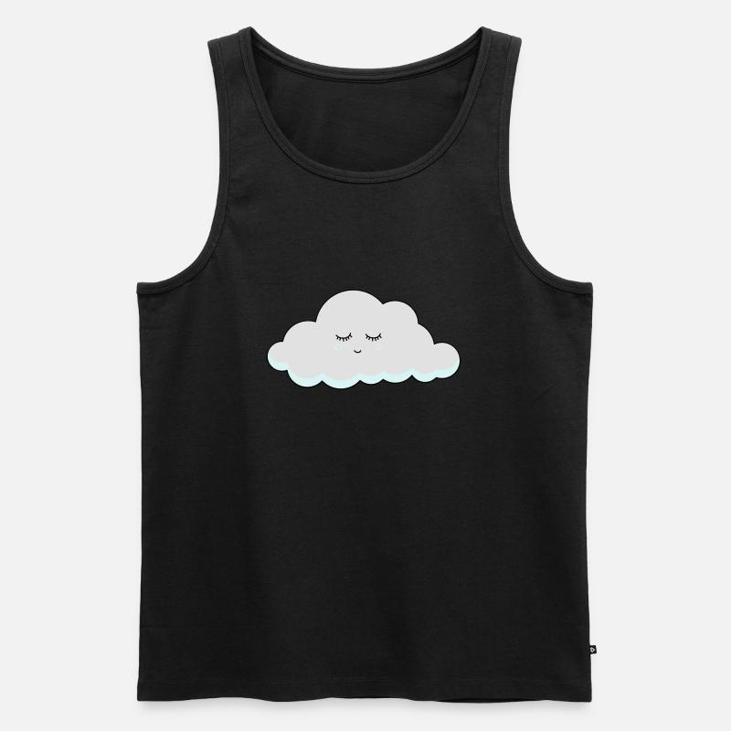 Schlaf Wolke mit Wimpern - Männer Premium Bio Tank Top - Schwarz