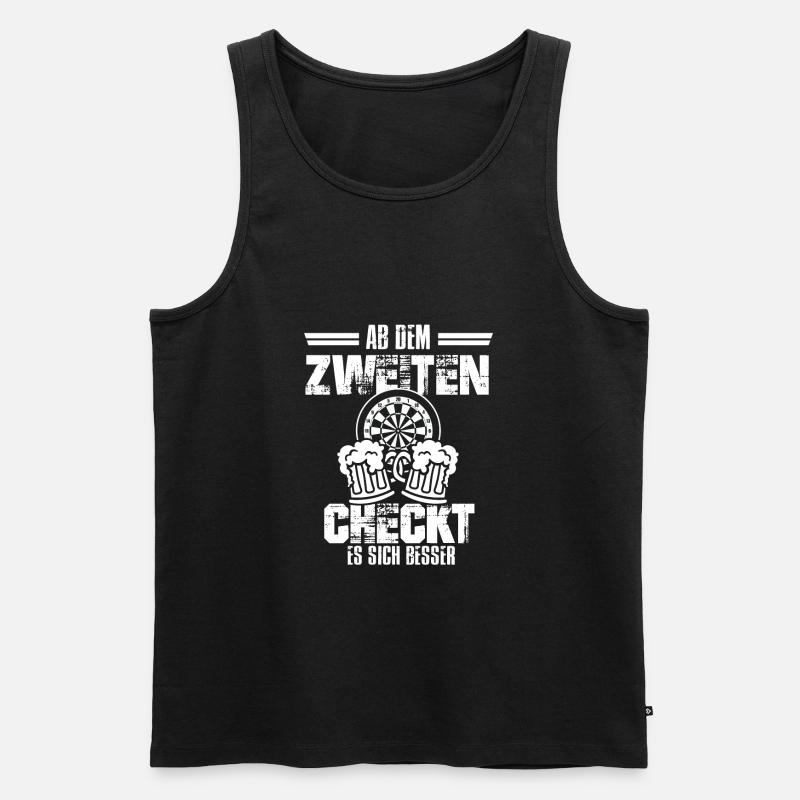 Bier Dart Geschenk - Männer Premium Bio Tank Top - Schwarz