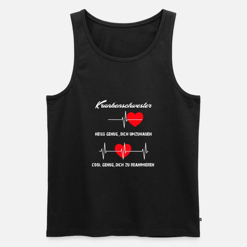 Krankenschwester Spruch Geschenk - Männer Premium Bio Tank Top - Schwarz