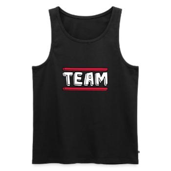 bande dessinée balken logo fête groupe pinceau - Débardeur bio Premium Homme - noir - Devant - AI Model Male 178 light (178cm)