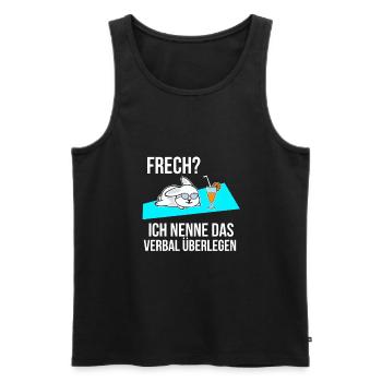 Cheekily verbally superior gift - Men's Premium Organic Tank Top - black - Front - AI Model Male 178 light (178cm)