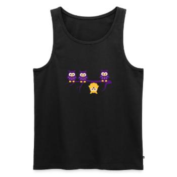 Be Different 4 Eulen Anderst verschieden - Männer Premium Bio Tank Top - Schwarz - Vorne - Michal (187cm)