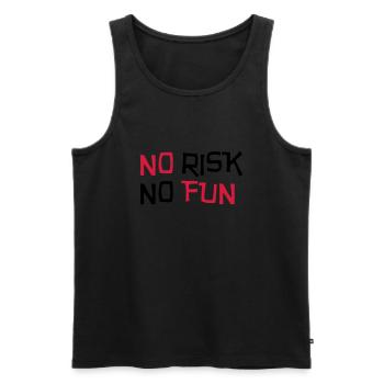 No Risk No Fun / Quote / Funny / Humor / Citation - Männer Premium Bio Tank Top - Schwarz - Vorne - AI Model Male 178 light (178cm)