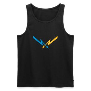 2 blitze muster elektrisch strom energie starkstro - Männer Premium Bio Tank Top - Schwarz - Vorne - AI Model Male 178 light (178cm)